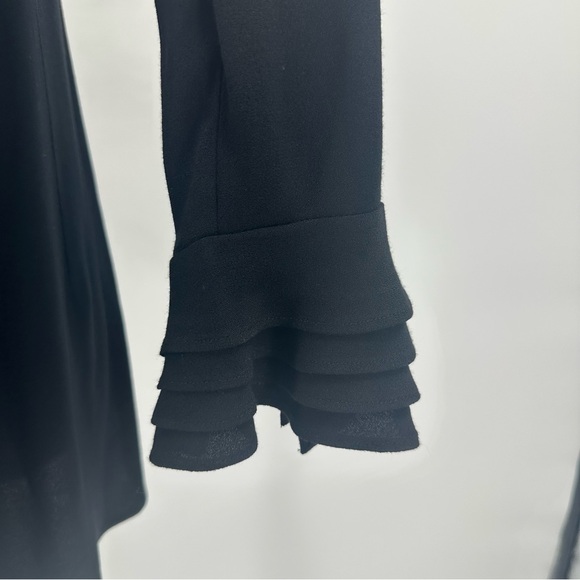 Soft Surroundings Button Down Poet Blouse Ruffle Cuffs Black Size PXS - Picture 10 of 12